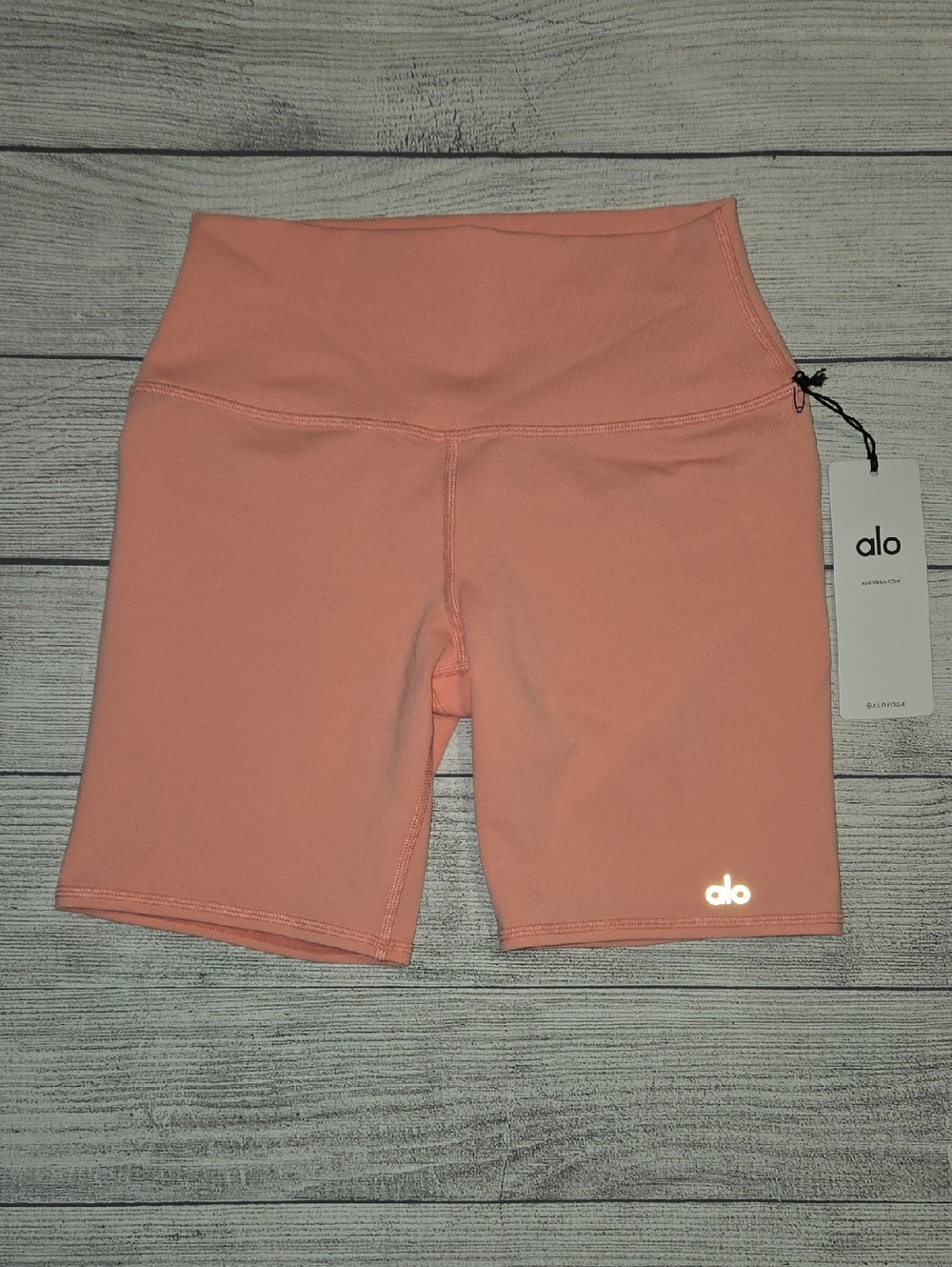 ALO Yoga High-Waist Biker Short Strawberry Lemonade Size S NWT